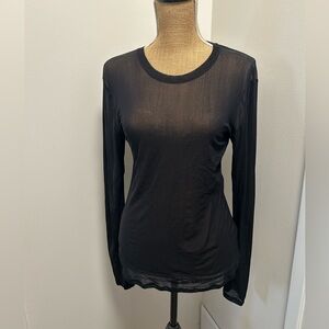 Babaton Black Sheer Long Sleeve Top